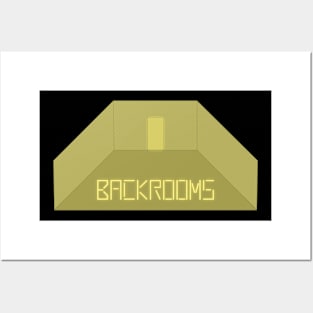 Backrooms (Liminal Space, empty room, walls and door) (greenish-yellow) Posters and Art